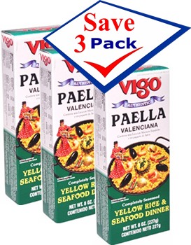 Vigo paella valenciana. Imported from Spain.8 oz Pack of 3